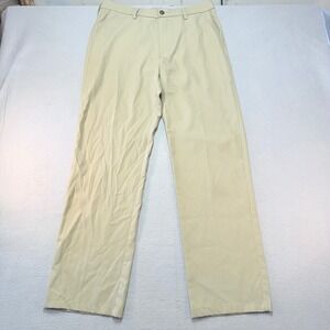 Haggar H26 Dress Pants Khaki Beige Flat‎ Front Casual Mens Size 34x32